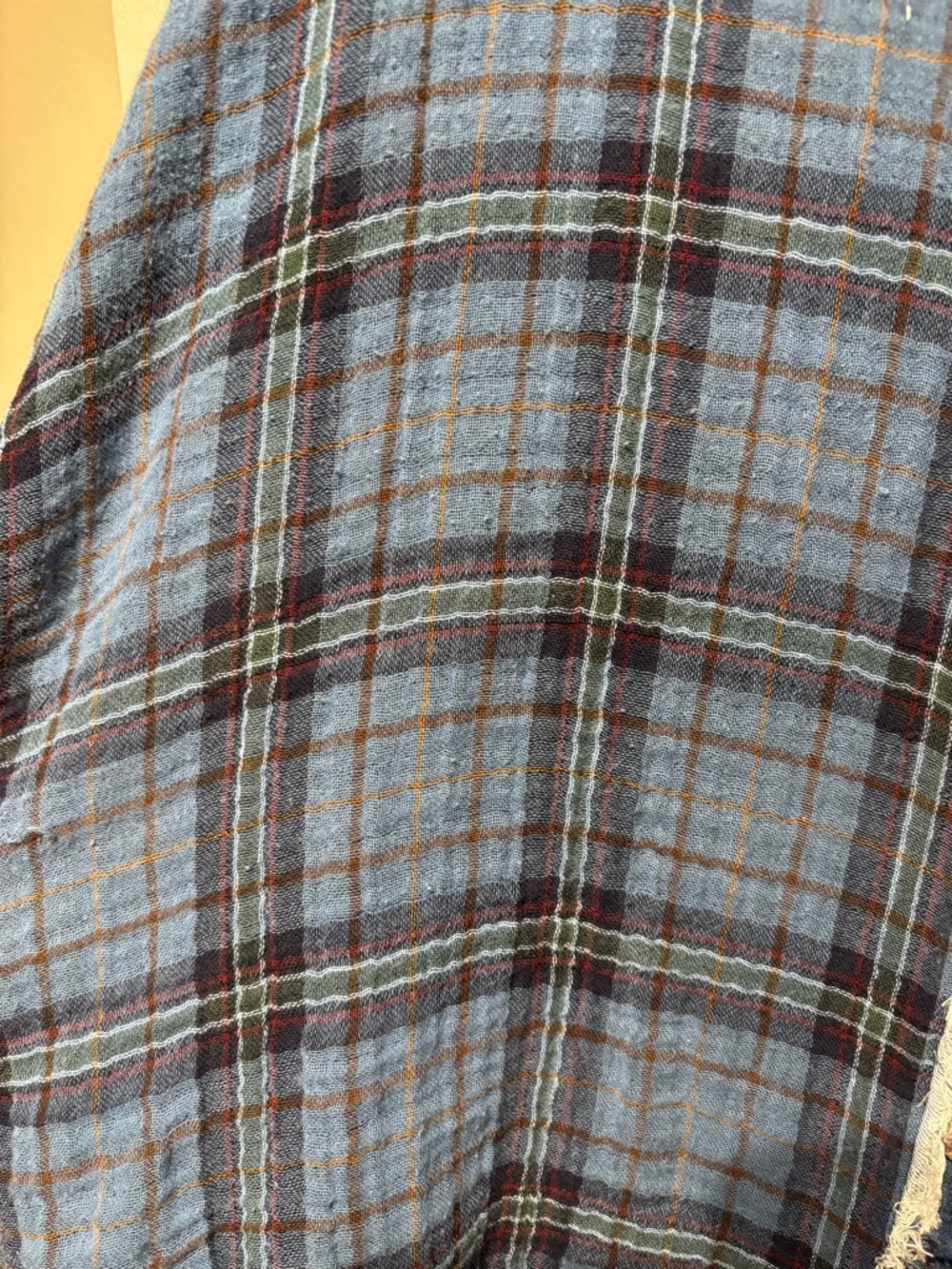 Johnny Was Workshop Blue Patchwork Denim & Plaid Button-Down - Picture 6 of 15